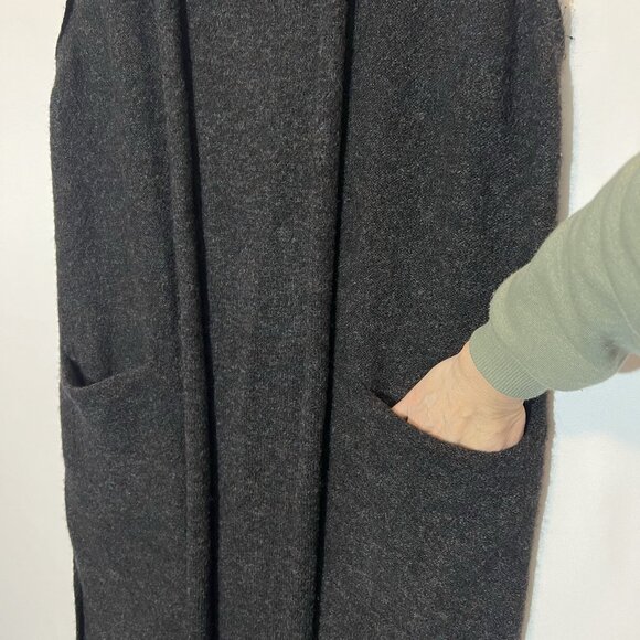 Aritzia Wilfred Long Cardigan Vest Open Front Sweater Wool/Mohair Large Dunkirk - Picture 7 of 10